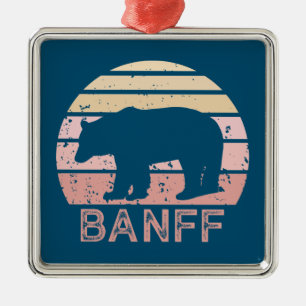 Ornamento De Metal Banff National Park Retro Bear