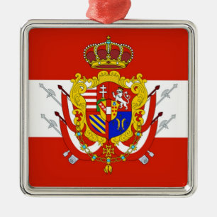 Ornamento De Metal Banner vermelho branco Grão-Ducado da Toscana