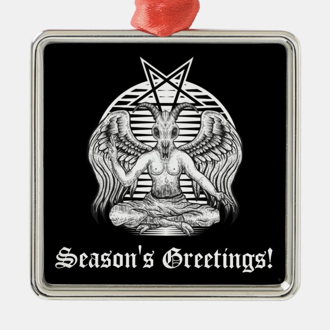 Ornamento De Metal Baphomet Satanic (Frente)