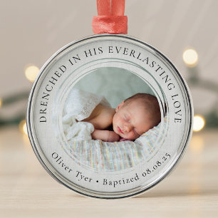 Ornamento De Metal Baptism Boy Girl Fotografia Keepsasasak