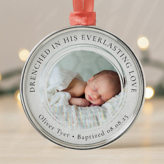 Ornamento De Metal Baptism Boy Girl Fotografia Keepsasasak