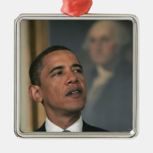 Ornamento De Metal Barack Obama anuncia sua intenção para nomear
