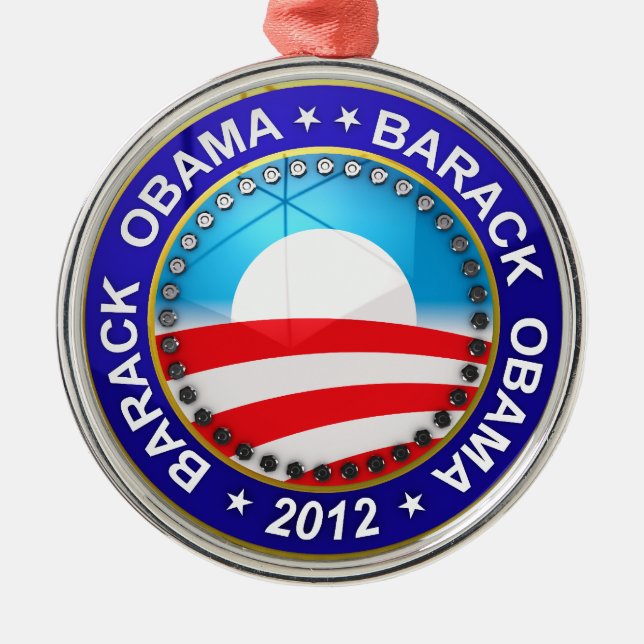 Ornamento De Metal Barack Obama para o presidente 2012 (Frente)