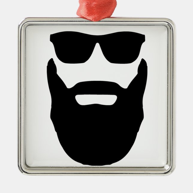 Ornamento De Metal Barba e óculos de sol (Frente)