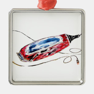 Ornamento De Metal Barbeiro vermelho Clippers