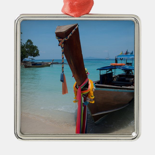 Ornamento De Metal Barco tailandês tradicional (Frente)
