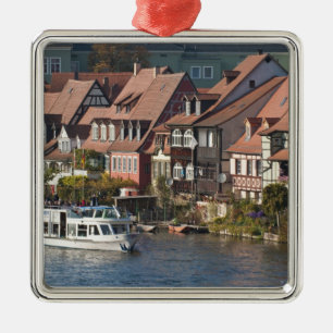 Ornamento De Metal Barco turístico em Little Venice e Rio Regnitz