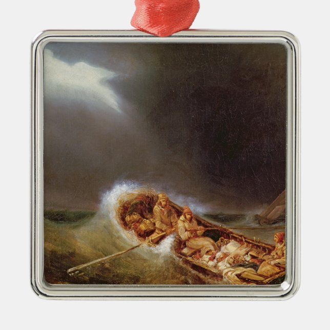 Ornamento De Metal Barcos de Dieppe que retorna da pesca (Frente)