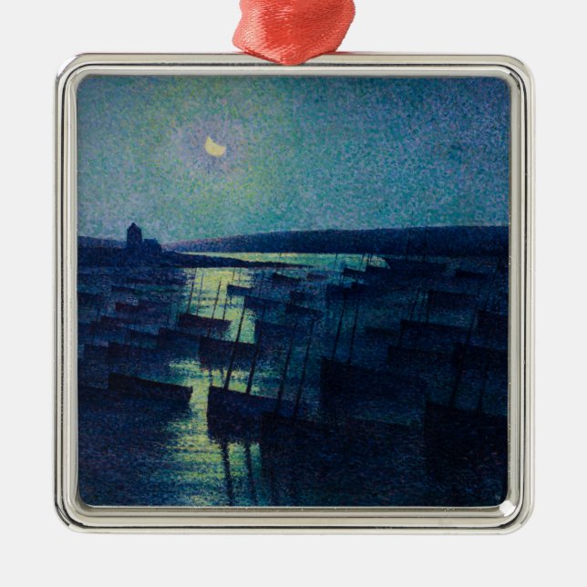 Ornamento De Metal Barcos de pesca à Lua (Camaret, França) (Frente)