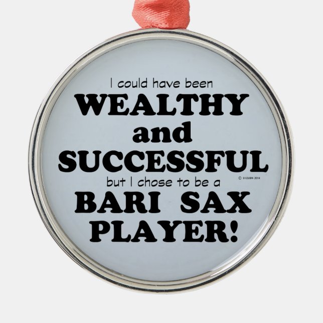 Ornamento De Metal Bari Sax rico e bem-sucedido (Frente)