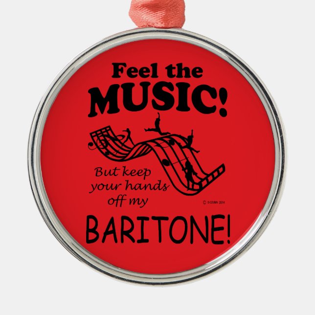 Ornamento De Metal Baritone Sente A Música (Frente)