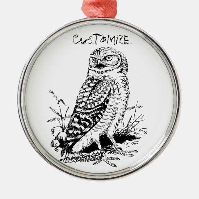 Ornamento De Metal Barn Owl Thunder_Cove (Frente)