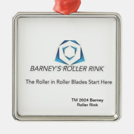 Ornamento De Metal Barney Roller Rink Natal 2024