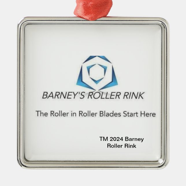 Ornamento De Metal Barney Roller Rink Natal 2024 (Frente)