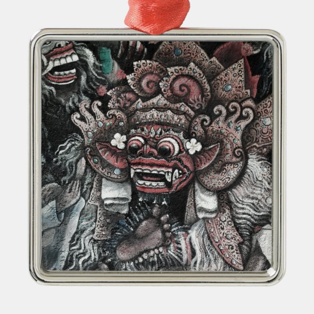 Ornamento De Metal Barong e Rangda Bali (Frente)