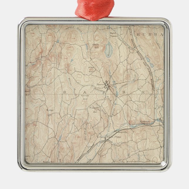 Ornamento De Metal Barre, Massachusetts (Frente)