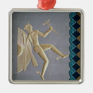 Ornamento De Metal Bas-alivio que descreve Mercury