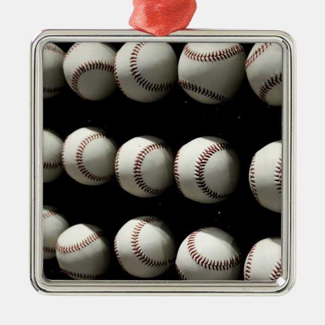 Ornamento De Metal Baseballs (Frente)