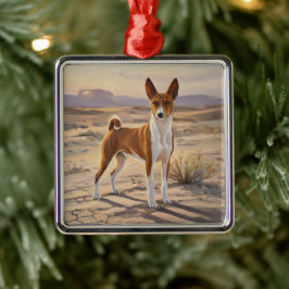 Ornamento De Metal Basenji