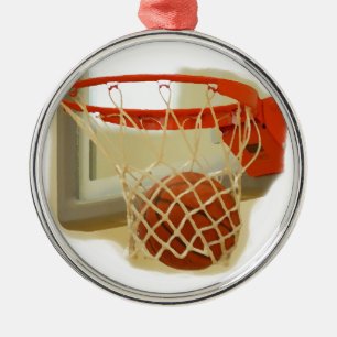 Ornamento De Metal Basquete caindo em hoop