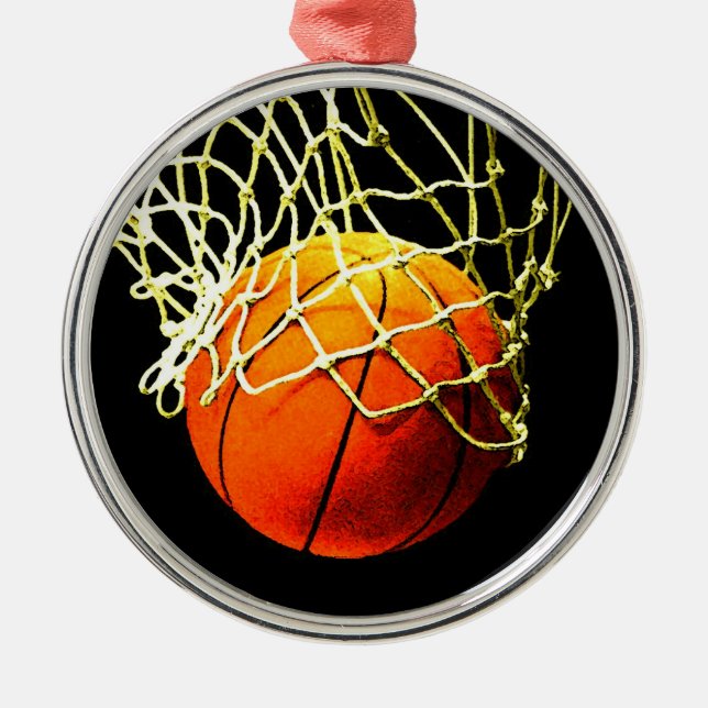 Ornamento De Metal Basquete I Love (Frente)