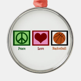 Ornamento De Metal Basquete Peace Love