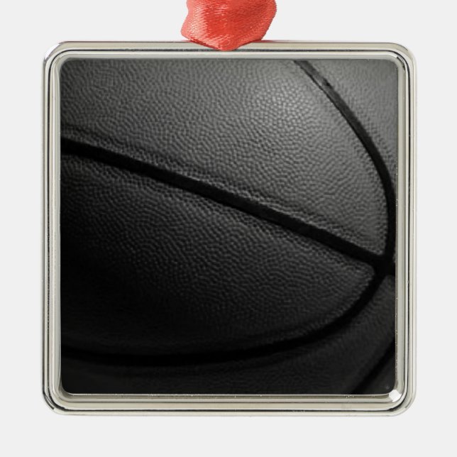 Ornamento De Metal Basquete preto e branco (Frente)