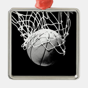 Ornamento De Metal Basquete preto e branco