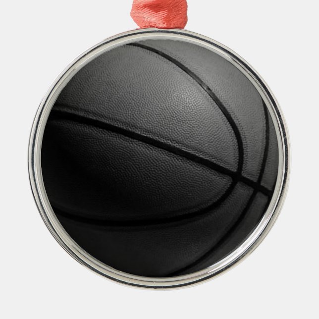 Ornamento De Metal Basquete preto e branco (Frente)