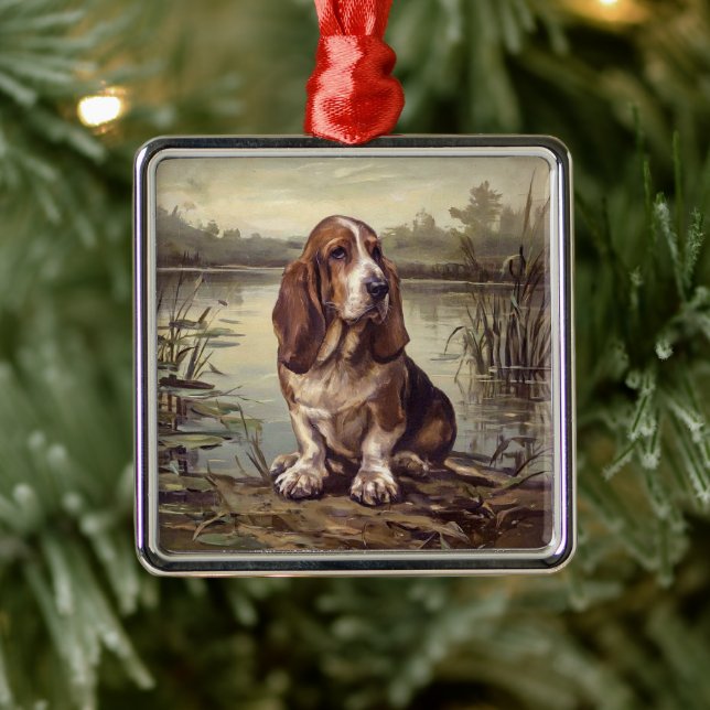 Ornamento De Metal Basset Hound (Árvore)