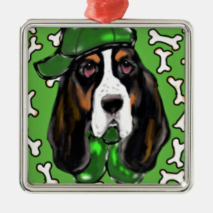 Ornamento De Metal Basset Hound
