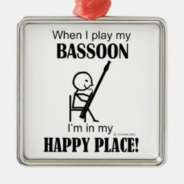 Ornamento De Metal Bassoon Happy Place