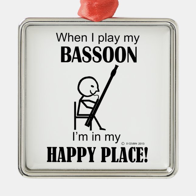 Ornamento De Metal Bassoon Happy Place (Frente)