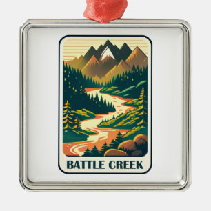 Ornamento De Metal Batalha Creek Idaho Colors
