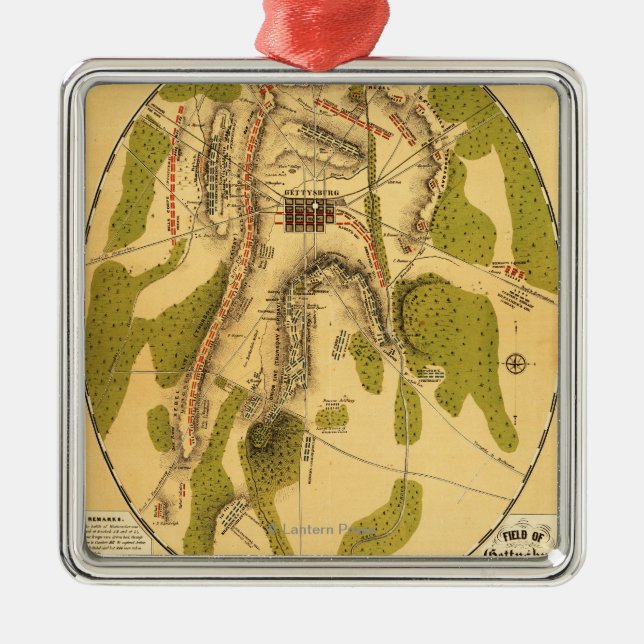 Ornamento De Metal Batalha de Gettysburg 7 (Frente)