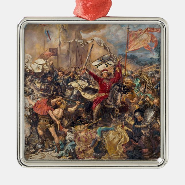 Ornamento De Metal Batalha de Grunwald (cena militar medieval) (guerr (Frente)