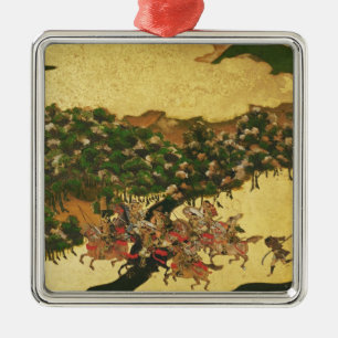 Ornamento De Metal Batalha de Hogen em 1156, período de Momoyama