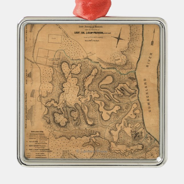 Ornamento De Metal Batalha do forte Donelson - mães panorâmicos da (Frente)