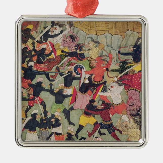 Ornamento De Metal Batalha entre os exércitos de Rama e Ravana (Frente)