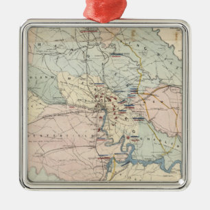 Ornamento De Metal Batalhas da Guerra Civil de Vintage Richmond Virgi