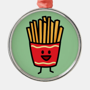 Ornamento De Metal Batatas fritas felizes