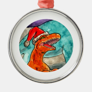 Ornamento De Metal Bauble do Natal do dinossauro