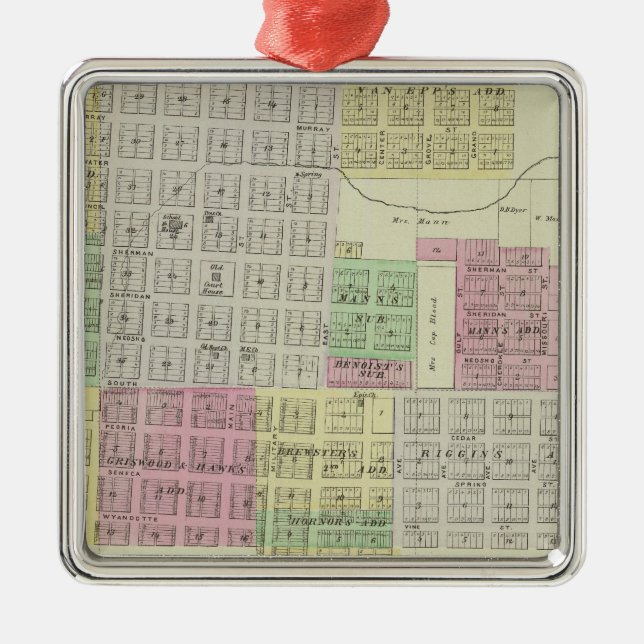 Ornamento De Metal Baxter Springs, o Condado de Cherokee, Kansas (Frente)