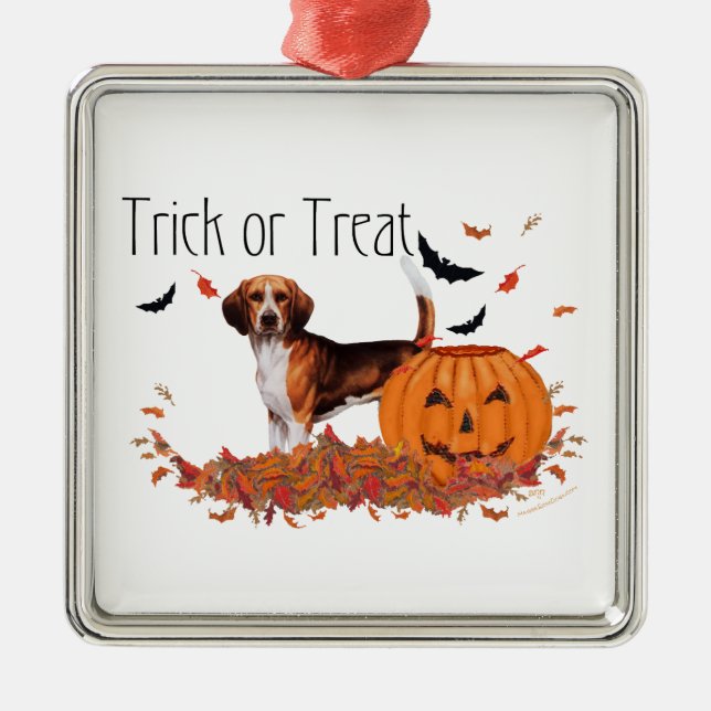 Ornamento De Metal Beagle Halloween (Frente)