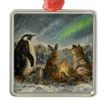 Beam Lingering Whimsical Aurora Animals Painting