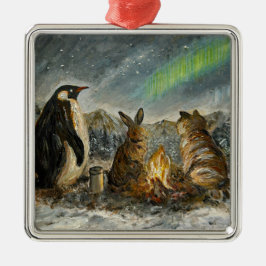 Ornamento De Metal Beam Lingering Whimsical Aurora Animals Painting