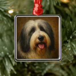 Ornamento De Metal Bearded Collie