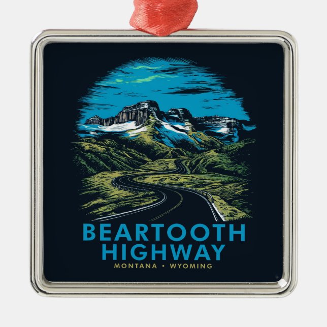 Ornamento De Metal Beartooth Highway Montana Wyoming (Frente)