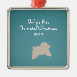 Ornamento De Metal Bebê primeiro, Natal pré-natal, 2010