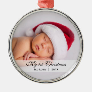 Ornamento De Metal Bebê | Primeiro Pedido de Foto de Natal
